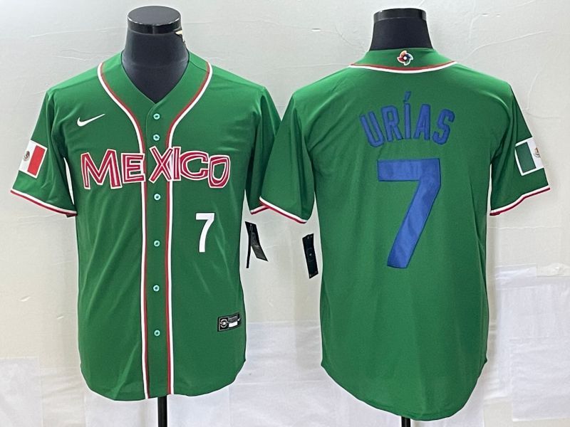Men 2023 World Cub Mexico #7 Urias Green blue Nike MLB Jersey9
